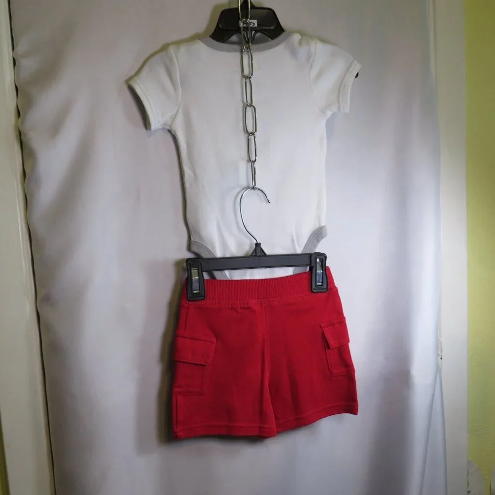 Baby Mickey Mouse Disney Bodysuit and Red Shorts 3-6mts 100% cotton 2pc